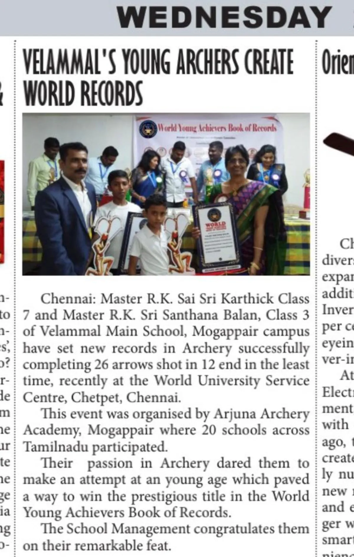 Academy news coverage