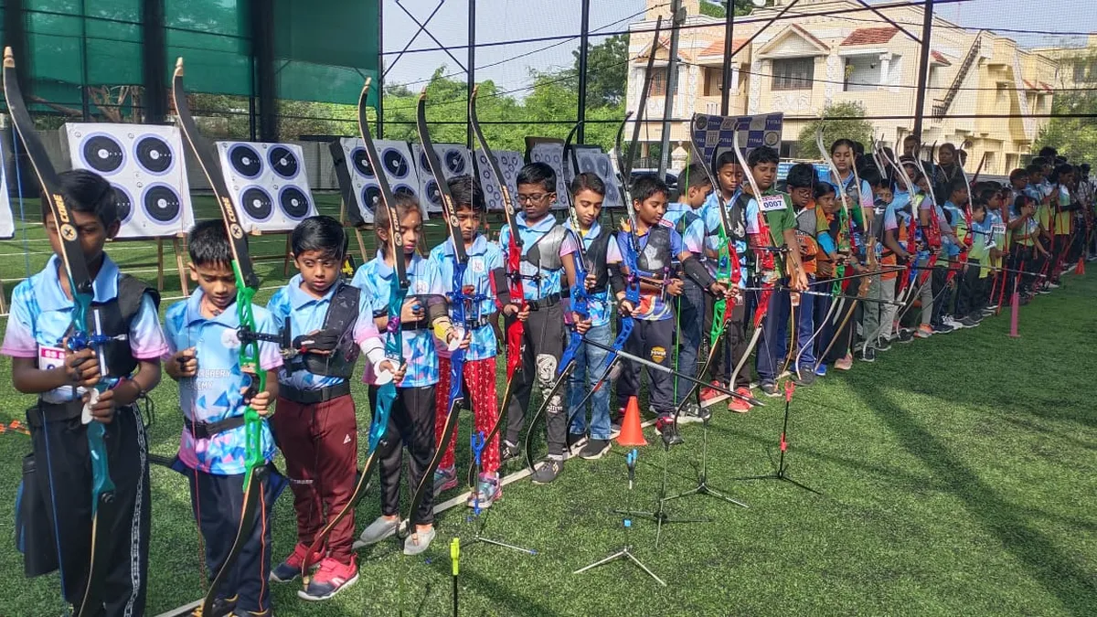Archery training session