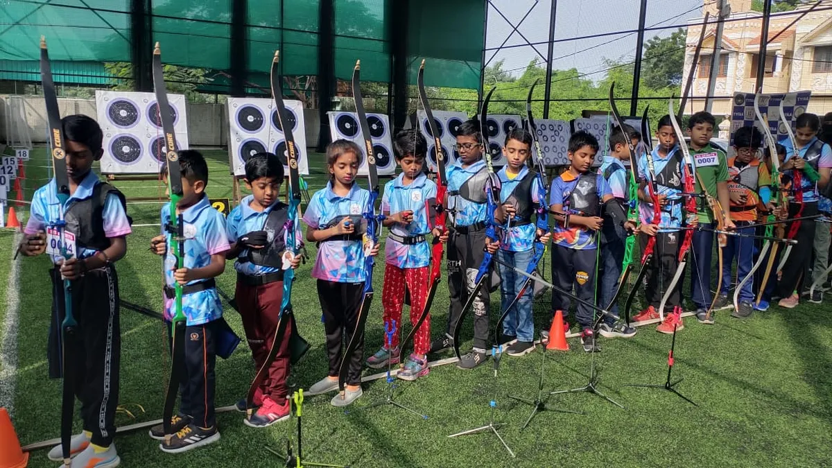 Archery training session